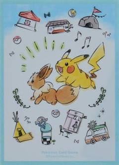 Pokemon Center Japan Exclusive Card Sleeves - 2019 World Market Campaign Pikachu & Eevee