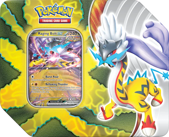 Pokemon - Paradox Destinies Tin - Raging Bolt ex Pokemon - Paradox Destinies Tin - Raging Bolt ex