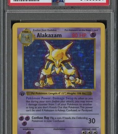 Pokemon TCG Graded Card: 1999 Alakazam (1st Edition) #001 PSA 5