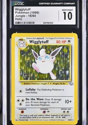 Pokemon TCG Graded Card: 1999 Jungle Wigglytuff English CGC 10 GEM Mint