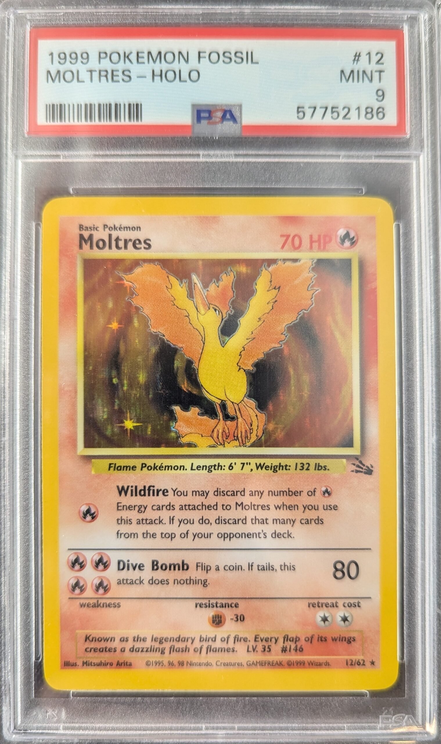 Pokemon TCG Graded Card: 1999 Moltres #012 PSA 9 Pokemon TCG Graded Card: 1999 Moltres #012 PSA 9
