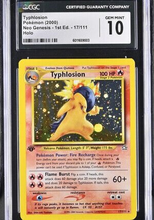 Pokemon TCG Graded Card: 2000 1st Edition Typhlosion English CGC 10 GEM Mint