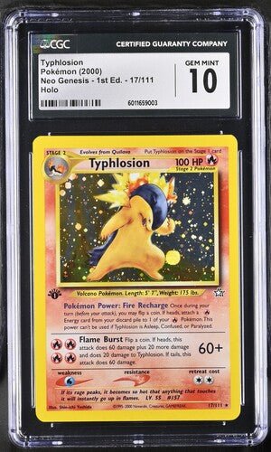 Pokemon TCG Graded Card: 2000 1st Edition Typhlosion English CGC 10 GEM Mint Pokemon TCG Graded Card: 2000 1st Edition Typhlosion English CGC 10 GEM Mint