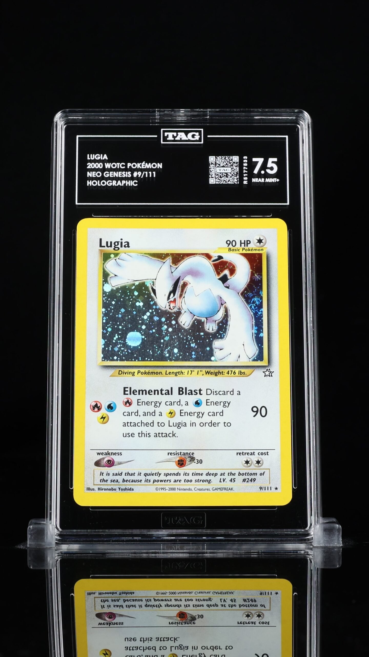 Pokemon TCG Graded Card: 2000 Lugia English #009 TAG 7.5 Pokemon TCG Graded Card: 2000 Lugia English #009 TAG 7.5