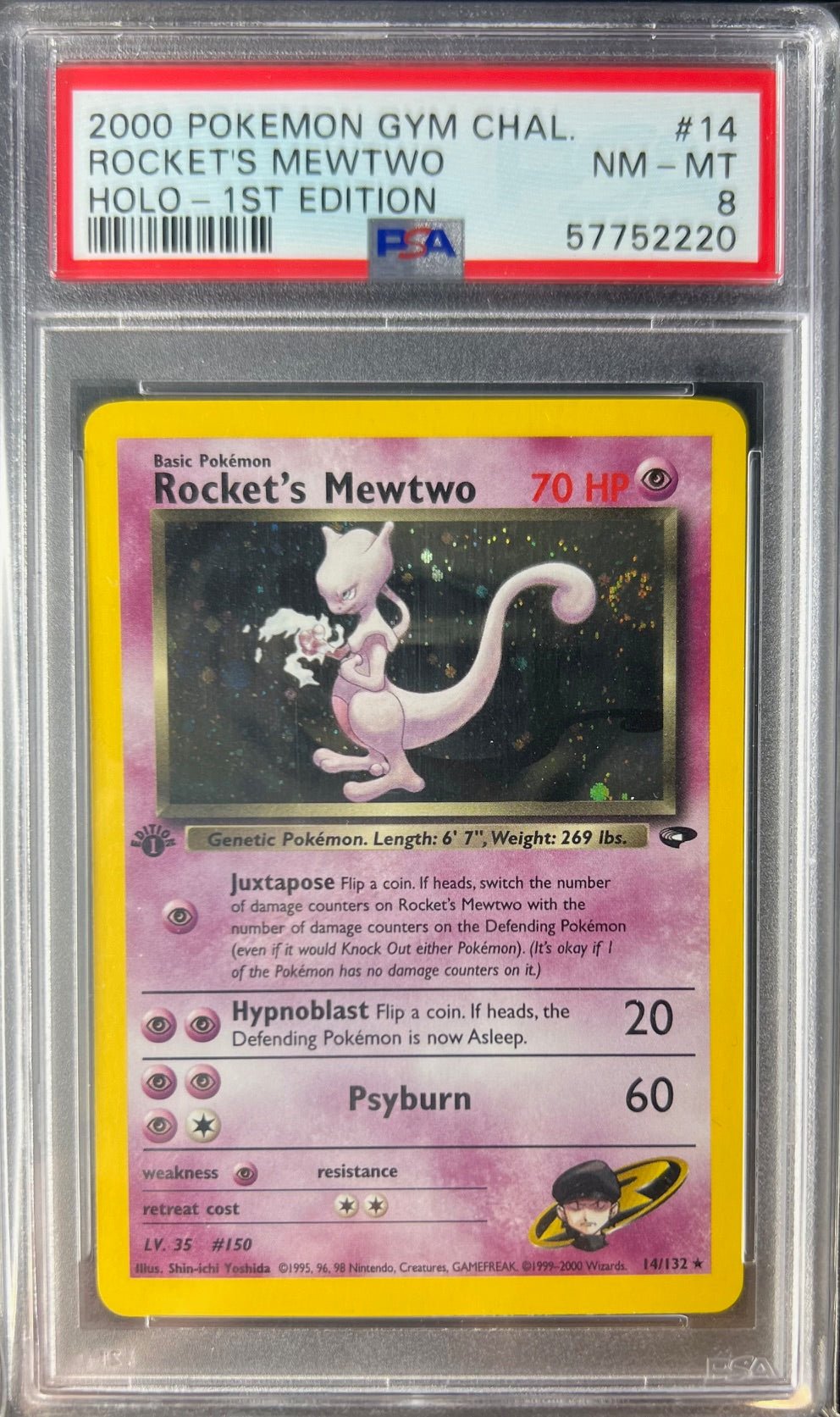 Pokemon TCG Graded Card: 2000 Rocket's Mewtwo (1st Edition) English #014 PSA 8 Pokemon TCG Graded Card: 2000 Rocket's Mewtwo (1st Edition) English #014 PSA 8
