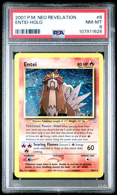 Pokemon TCG Graded Card: 2001 Entei #006 English PSA 8