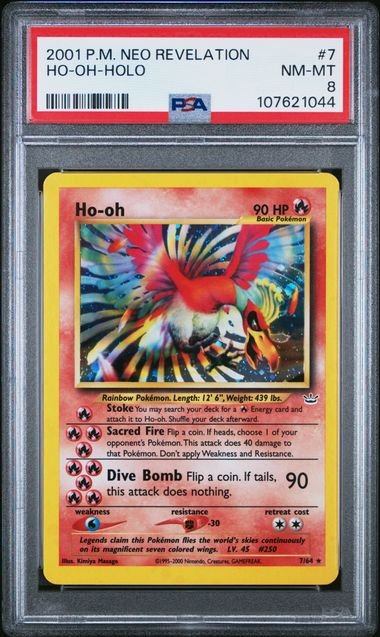 Pokemon TCG Graded Card: 2001 Ho-Oh #007 PSA 8 Pokemon TCG Graded Card: 2001 Ho-Oh #007 PSA 8