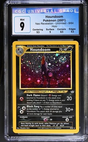 Pokemon TCG Graded Card: 2001 Houndoom English CGC 9 (Double Holo & Top Swirl) Pokemon TCG Graded Card: 2001 Houndoom English CGC 9 (Double Holo & Top Swirl)