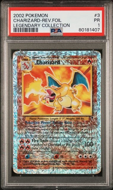 Pokemon TCG Graded Card: 2002 Charizard #3 English PSA 1 Pokemon TCG Graded Card: 2002 Charizard #3 English PSA 1