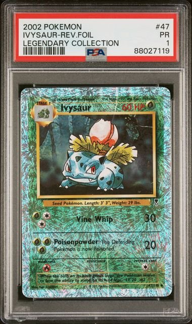 Pokemon TCG Graded Card: 2002 Ivysaur Reverse Firework Holo #047 PSA 1 Pokemon TCG Graded Card: 2002 Ivysaur Reverse Firework Holo #047 PSA 1