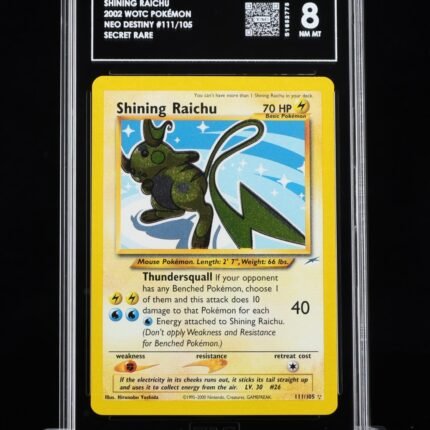 Pokemon TCG Graded Card: 2002 Shining Raichu English #111 TAG[X] 8
