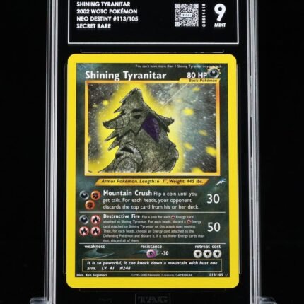 Pokemon TCG Graded Card: 2002 Shining Tyranitar English #113 TAG[X] 9