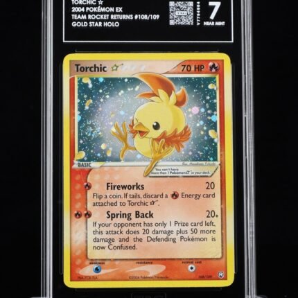 Pokemon TCG Graded Card: 2004 Gold Star Torchic English #108 TAG[X] 7