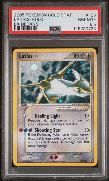 Pokemon TCG Graded Card: 2005 Gold Star Latias English #105 PSA 8.5 Pokemon TCG Graded Card: 2005 Gold Star Latias English #105 PSA 8.5