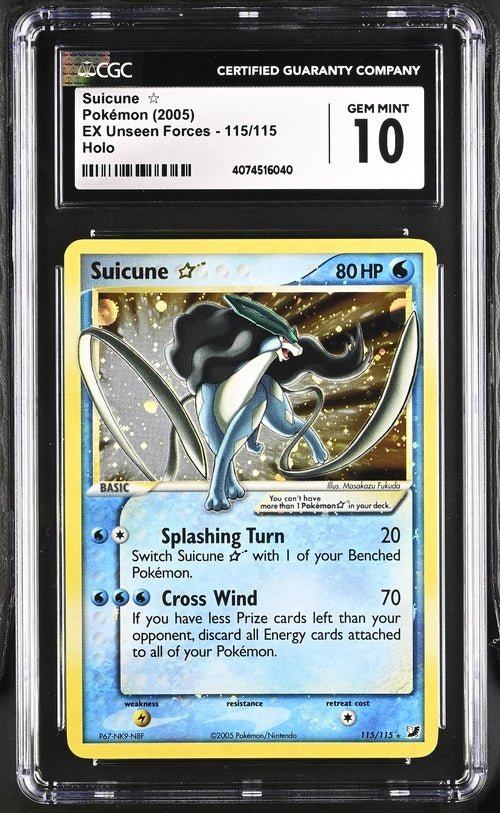 Pokemon TCG Graded Card: 2005 Gold Star Suicune #115 CGC 10 Pokemon TCG Graded Card: 2005 Gold Star Suicune #115 CGC 10