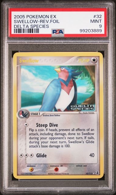 Pokemon TCG Graded Card: 2005 Swellow (Rev Foil) #032 English PSA 9 Pokemon TCG Graded Card: 2005 Swellow (Rev Foil) #032 English PSA 9