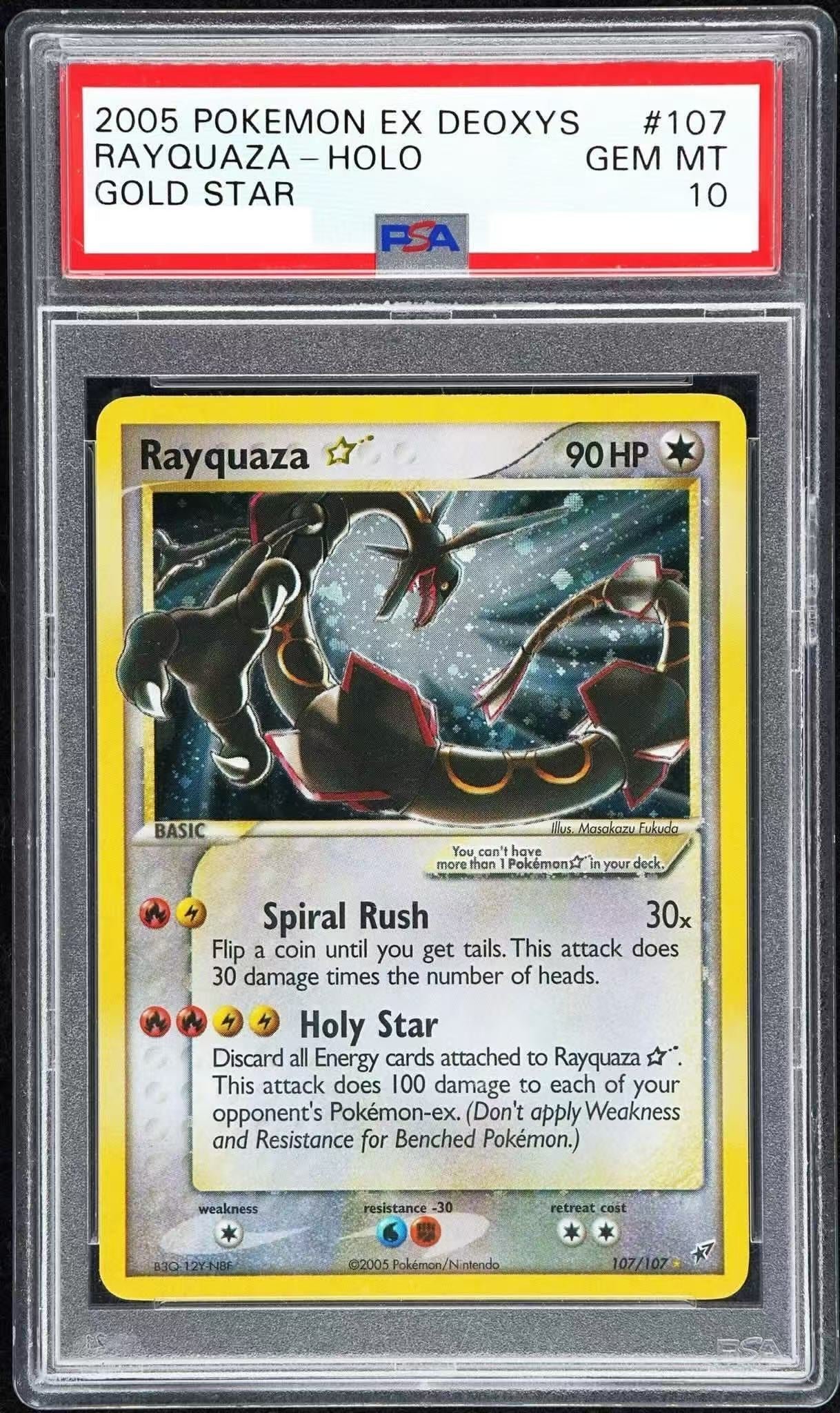 Pokemon TCG Graded Card: 2007 Gold Star Rayquaza PSA 10 Pokemon TCG Graded Card: 2007 Gold Star Rayquaza PSA 10