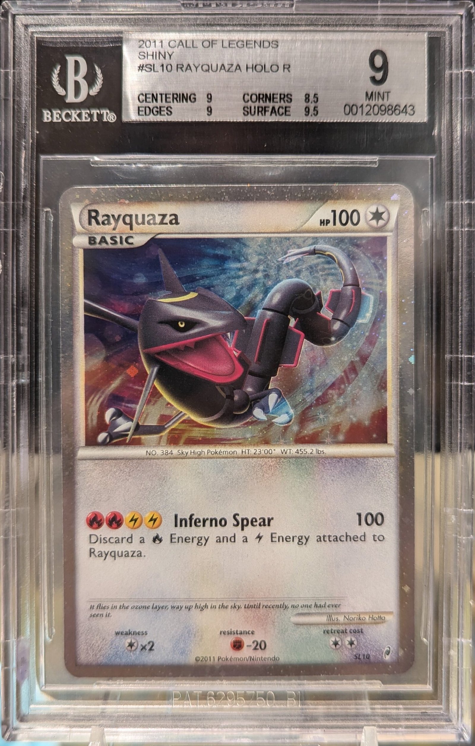 Pokemon TCG Graded Card: 2011 Rayquaza English Beckett 9 Pokemon TCG Graded Card: 2011 Rayquaza English Beckett 9
