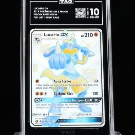 Pokemon TCG Graded Card: 2019 Lucario GX English #SV64 TAG[X] 10