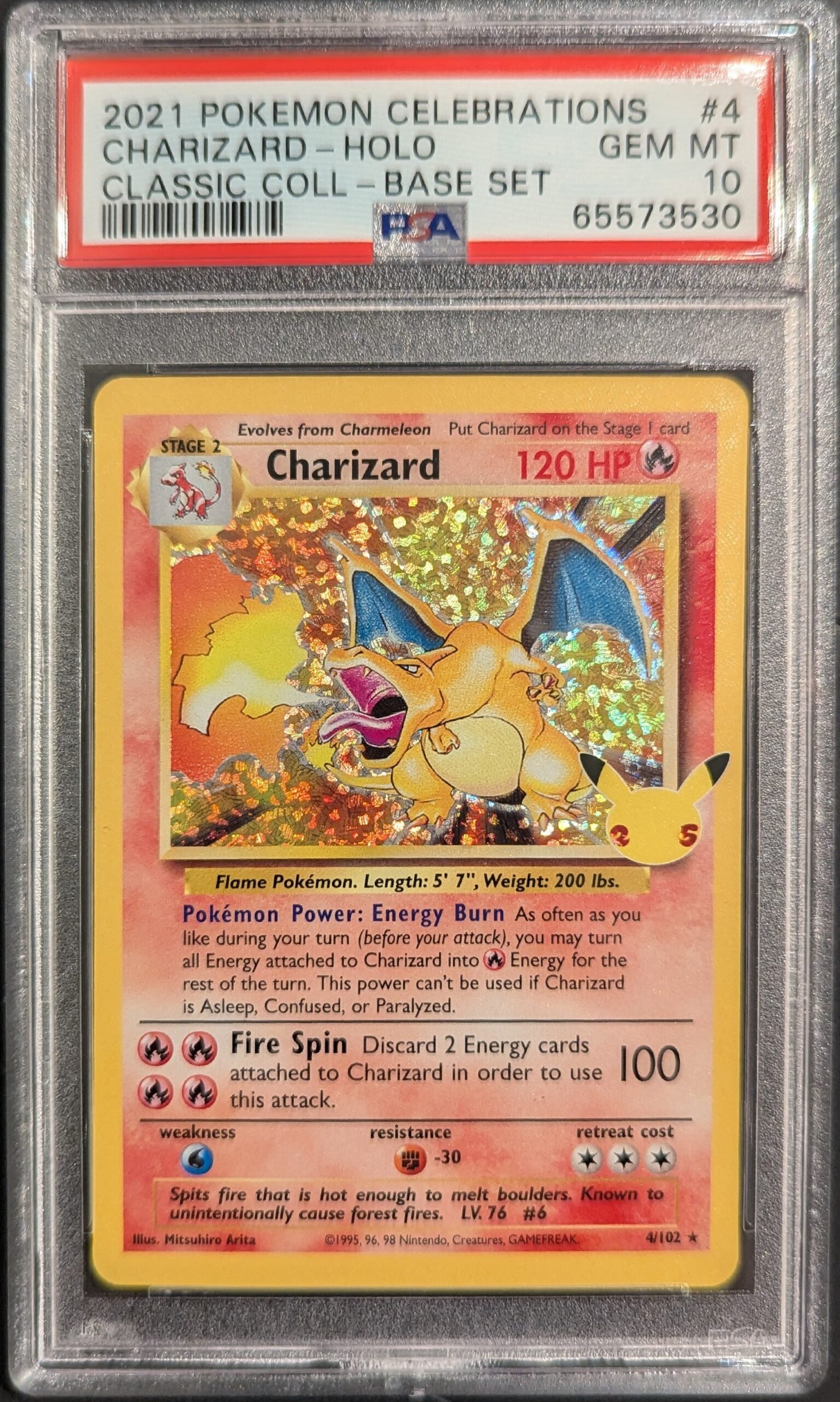 Pokemon TCG Graded Card: 2021 Charizard Celebrations English #4 PSA 10 Pokemon TCG Graded Card: 2021 Charizard Celebrations English #4 PSA 10