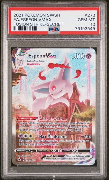Pokemon TCG Graded Card: 2021 Espeon VMAX English #270 PSA 10 Pokemon TCG Graded Card: 2021 Espeon VMAX English #270 PSA 10