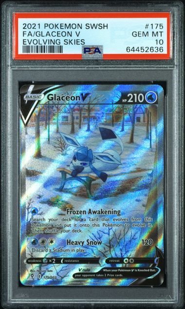 Pokemon TCG Graded Card: 2021 Glaceon V English #175 PSA 10 Pokemon TCG Graded Card: 2021 Glaceon V English #175 PSA 10
