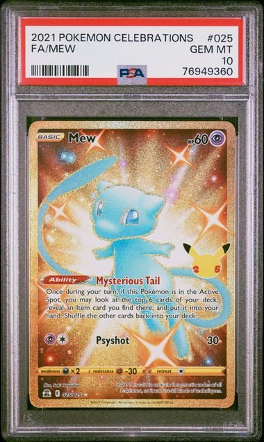 Pokemon TCG Graded Card: 2021 Mew Celebrations English #025 PSA 10 Pokemon TCG Graded Card: 2021 Mew Celebrations English #025 PSA 10