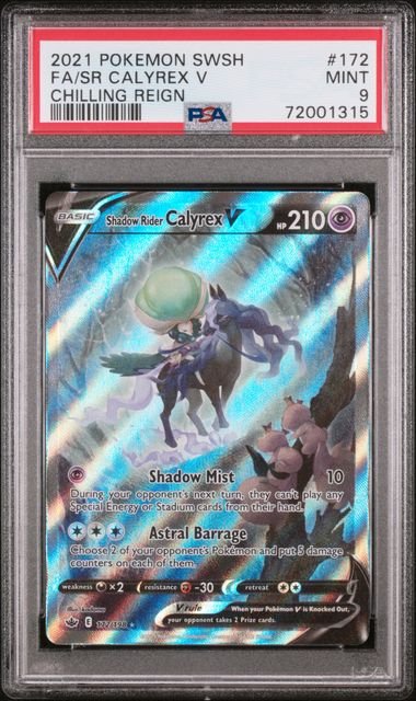Pokemon TCG Graded Card: 2021 Shadow Rider Calyrex V #172 English PSA 9 Pokemon TCG Graded Card: 2021 Shadow Rider Calyrex V #172 English PSA 9
