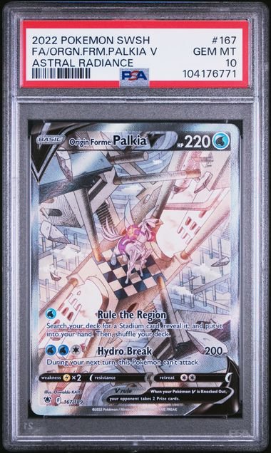Pokemon TCG Graded Card: 2022 Origin Forme Palkia V English #167 PSA 10 Pokemon TCG Graded Card: 2022 Origin Forme Palkia V English #167 PSA 10