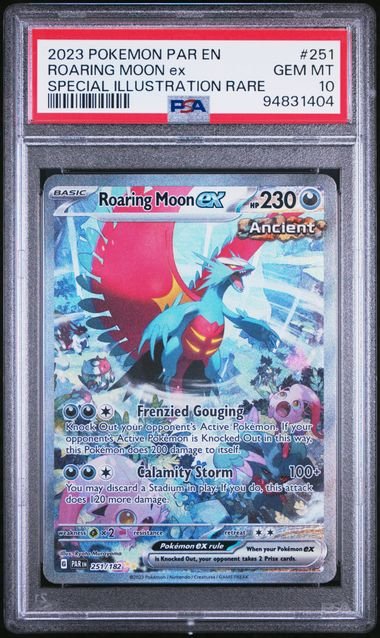 Pokemon TCG Graded Card: 2023 Roaring Moon ex (SIR) English #251 PSA 10