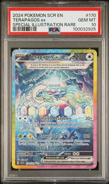 Pokemon TCG Graded Card: 2024 Terapagos ex (SIR) English #170 PSA 10 Pokemon TCG Graded Card: 2024 Terapagos ex (SIR) English #170 PSA 10
