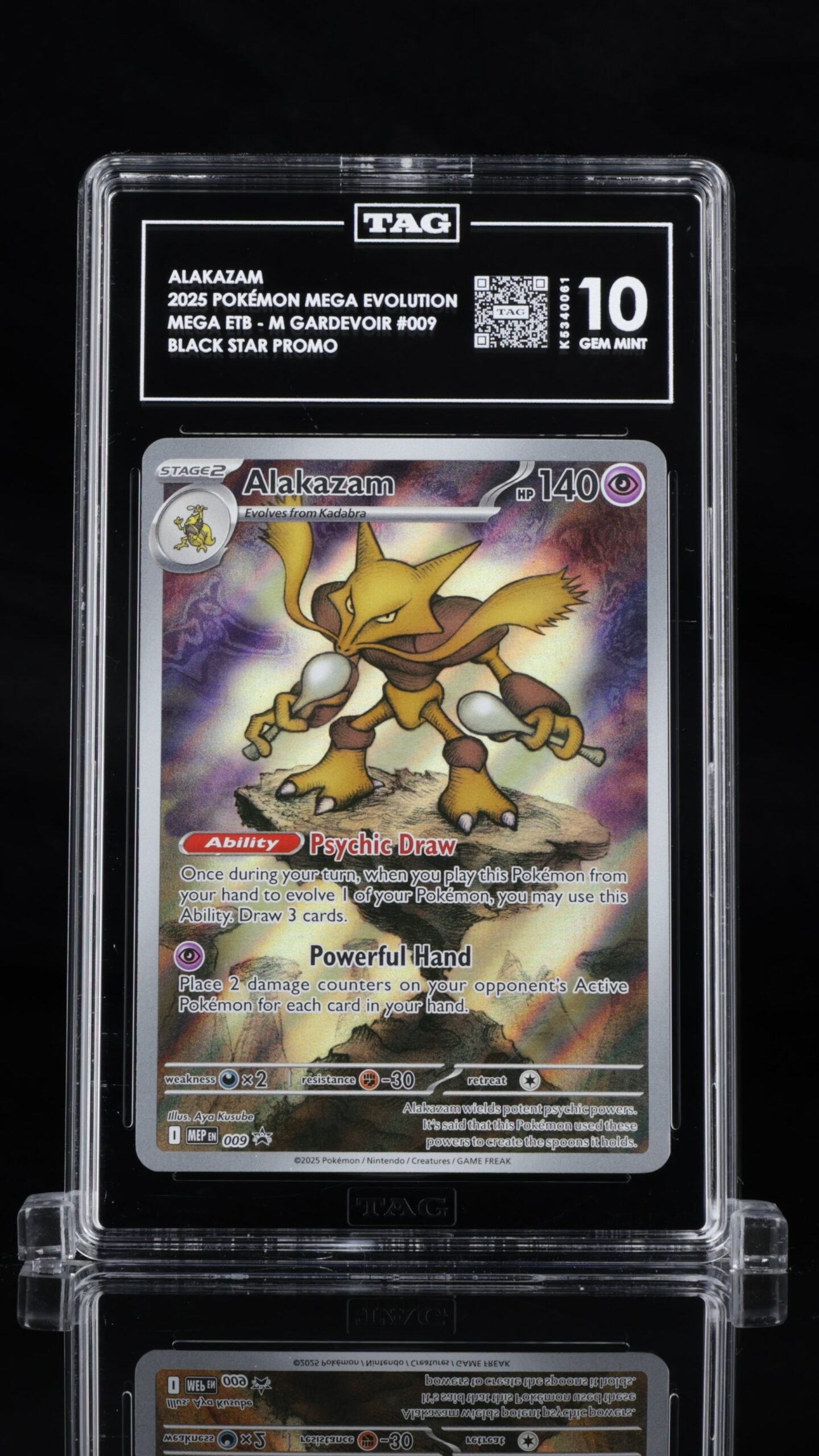 Pokemon TCG Graded Card: 2025 Alakazam #009 TAG 10 Pokemon TCG Graded Card: 2025 Alakazam #009 TAG 10
