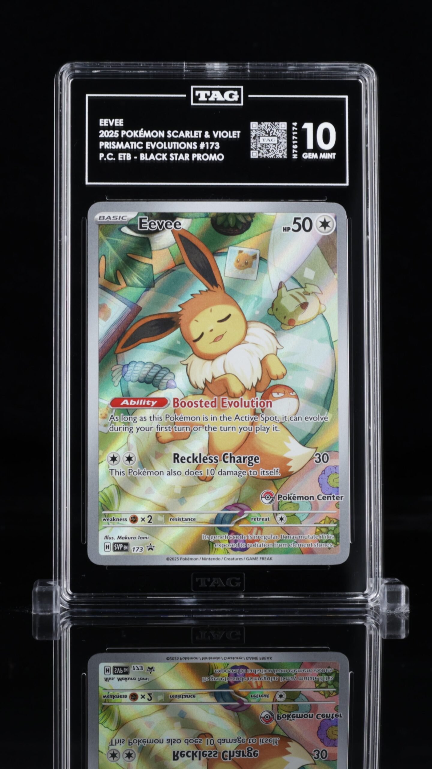Pokemon TCG Graded Card: 2025 Eevee Promo [Pokemon Center] #173 TAG 10 [X]