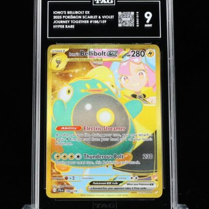 Pokemon TCG Graded Card: 2025 Iono's Bellibolt ex #188 TAG 9 [X]