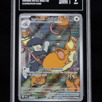 Pokemon TCG Graded Card: 2025 Team Rocket's Raticate #202 TAG 9 [X]