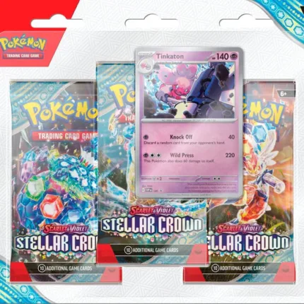 Pokemon TCG - Scarlet Violet - Stellar Crown - 3 Pack Blisters - Tinkaton