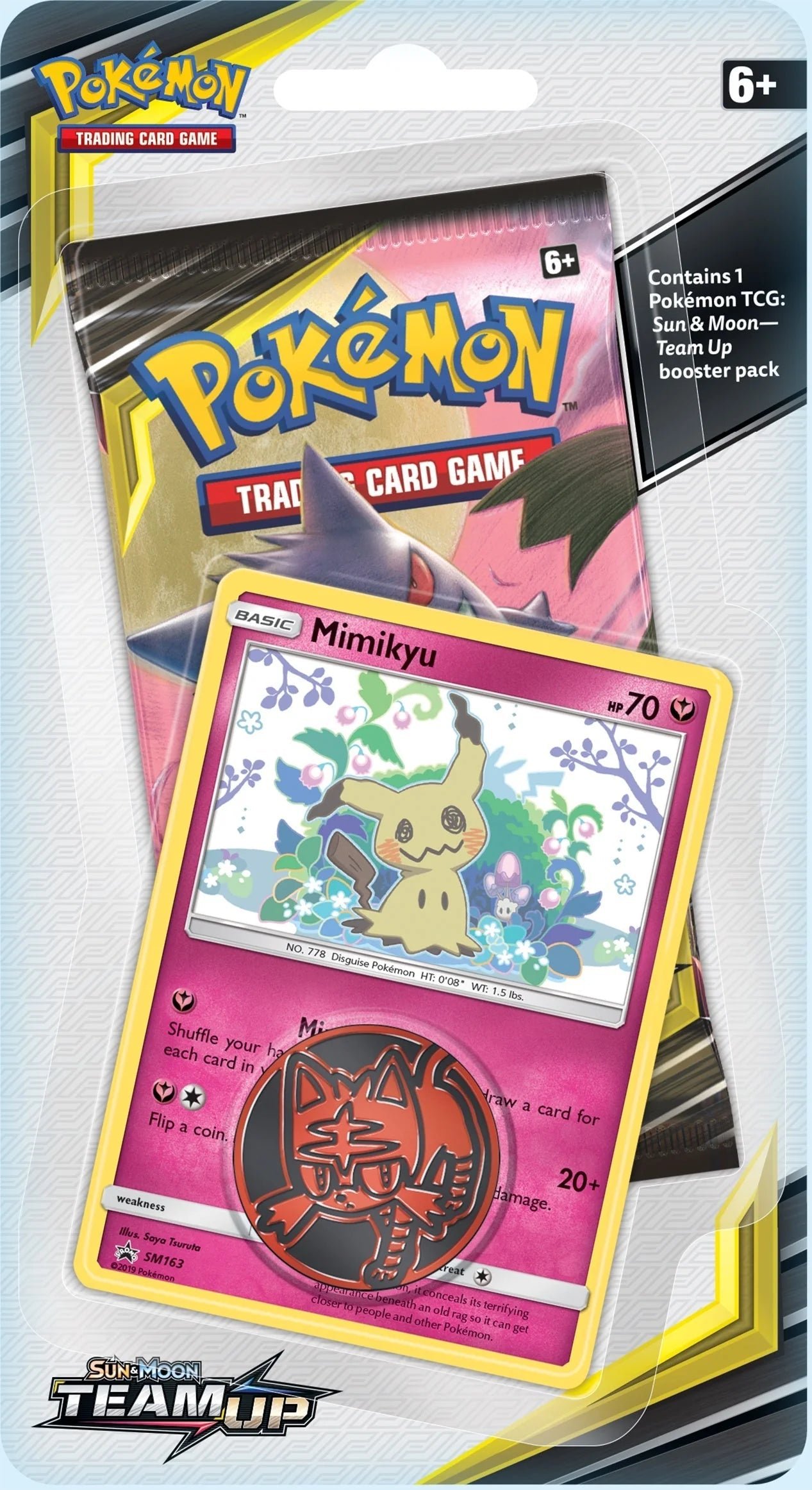 Pokemon TCG - Sun & Moon: Team Up Checklane Blister Pack - Mimikyu Pokemon TCG - Sun & Moon: Team Up Checklane Blister Pack - Mimikyu