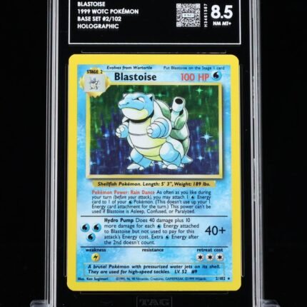 [SOLD] Pokemon TCG Graded Card: 1999 Blastoise (Base Set) English #002 TAG[X] 8.5