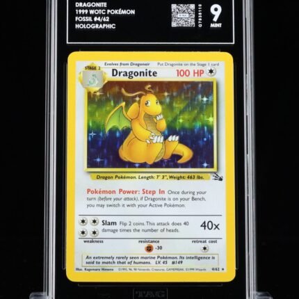 [SOLD] Pokemon TCG Graded Card: 1999 Dragonite English #004 TAG[X] 9