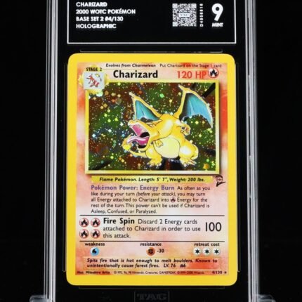 [SOLD] Pokemon TCG Graded Card: 2000 Charizard (Base Set 2) English #004 TAG[X] 9