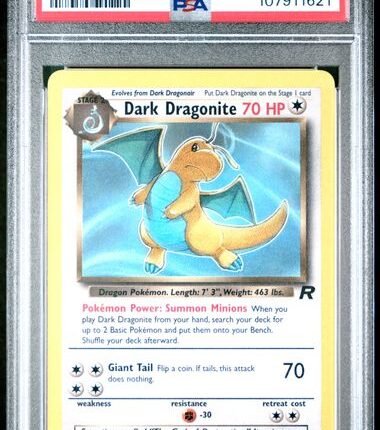 [SOLD] Pokemon TCG Graded Card: 2000 Dark Dragonite (Non-Holo Error) English #005 PSA 9