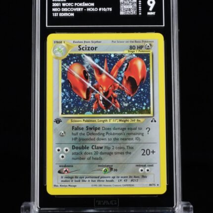 [SOLD] Pokemon TCG Graded Card: 2001 Scizor (1st Edition) English #010 TAG[X] 9