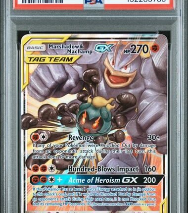 [SOLD] Pokemon TCG Graded Card: 2019 Marshadow & Machamp GX #82/214 PSA 8