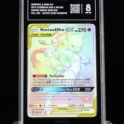 [SOLD] Pokemon TCG Graded Card: 2019 Mewtwo & Mew GX English #242/236 TAG[S] 8