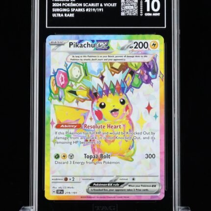 [SOLD] Pokemon TCG Graded Card: 2024 Pikachu ex English #219 TAG[X] 10