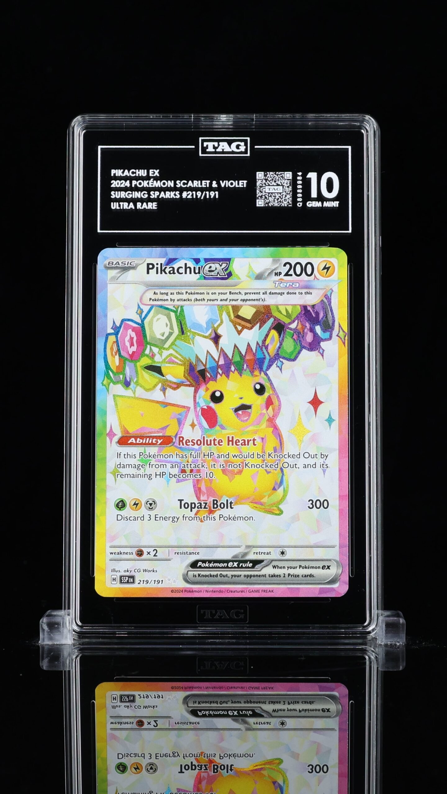 [SOLD] Pokemon TCG Graded Card: 2024 Pikachu ex English #219 TAG[X] 10
