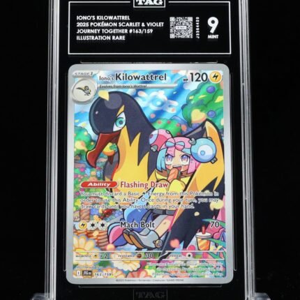 [SOLD] Pokemon TCG Graded Card: 2025 Iono's Kilowattrel #163 TAG 9 [X]