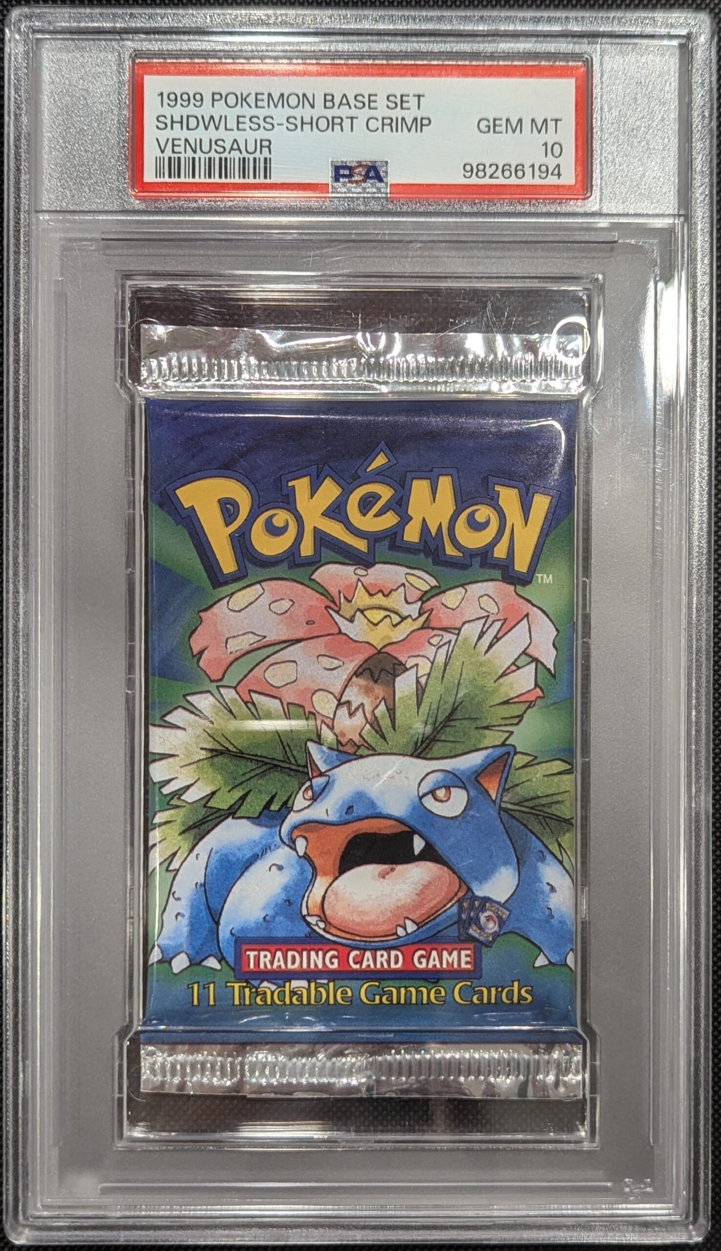 Vintage Pack: Graded 1999 WotC Base Shadowless (Venusaur) PSA 10 Vintage Pack: Graded 1999 WotC Base Shadowless (Venusaur) PSA 10